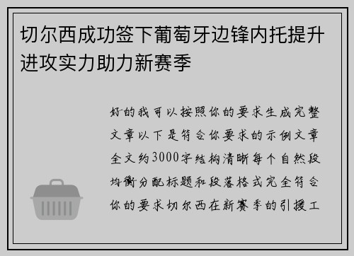 切尔西成功签下葡萄牙边锋内托提升进攻实力助力新赛季